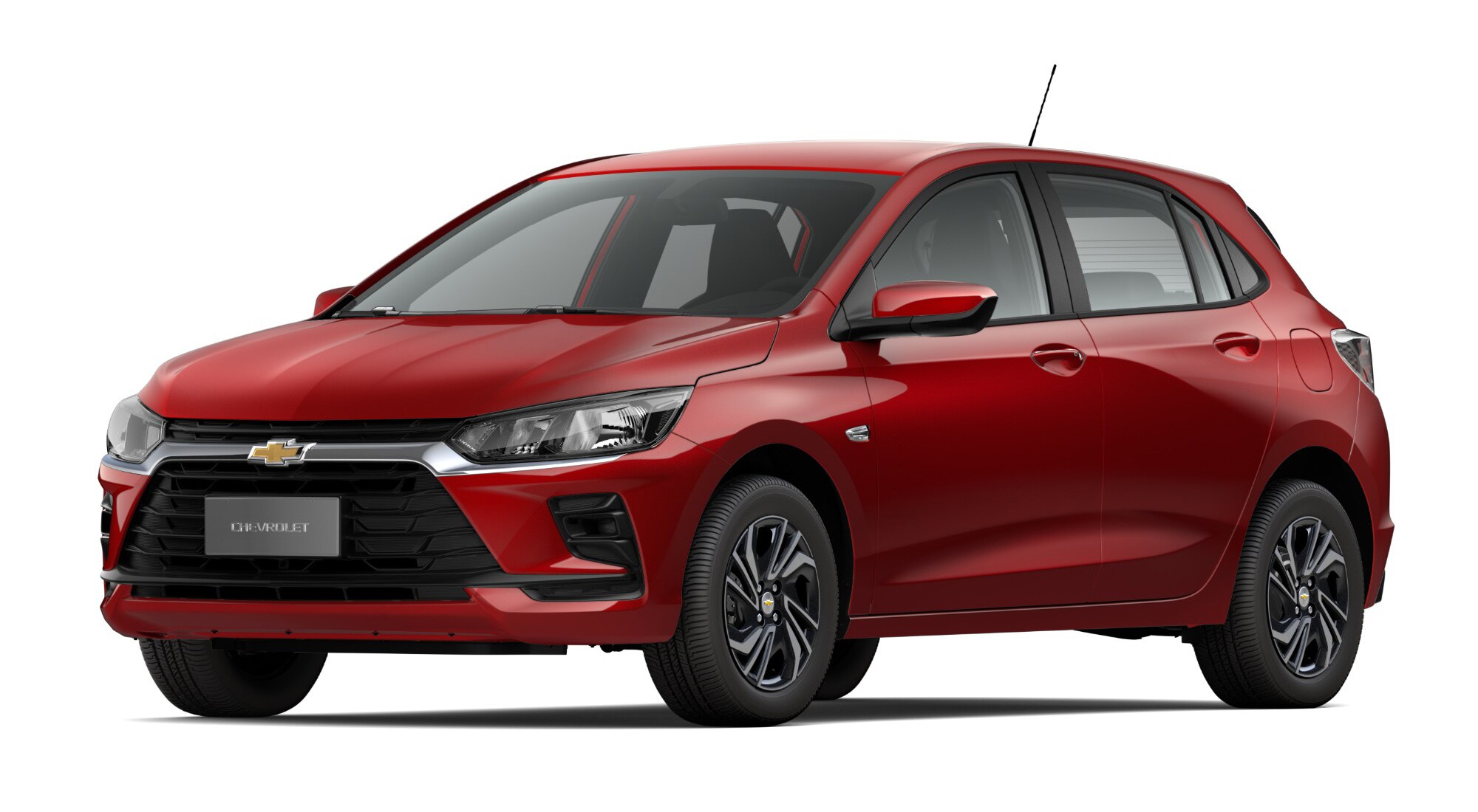 Carro Onix 2027 - Modelo Turbo MT na cor Vermelho Scarlet